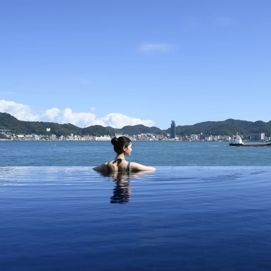 客室排水熱を利用した「インフィニティプール」